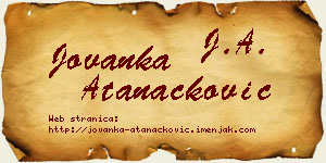 Jovanka Atanacković vizit kartica